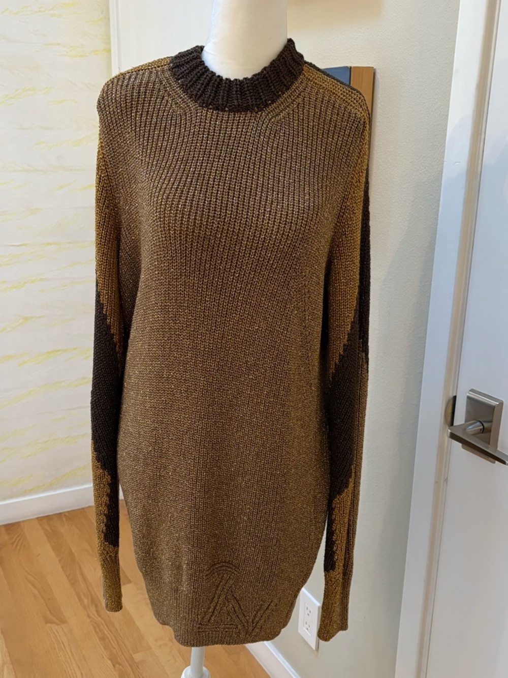 Metallic Colorblock Knit Sweater - mini dress - Picture 5 of 8